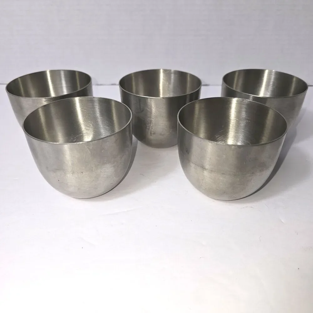 5 Vintage Stieff Pewter Jefferson Cups Authentic Reproduction P50